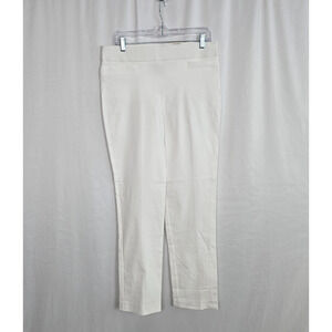 JM Collection Slim Leg Pants Women's M Bright White Comfort Tummy Control NWT